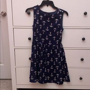 Anchor pattern navy dress XS